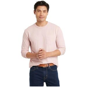Goodfellow & Co Men’s Long Sleeve Pocket T-Shirt Light Pink Size L